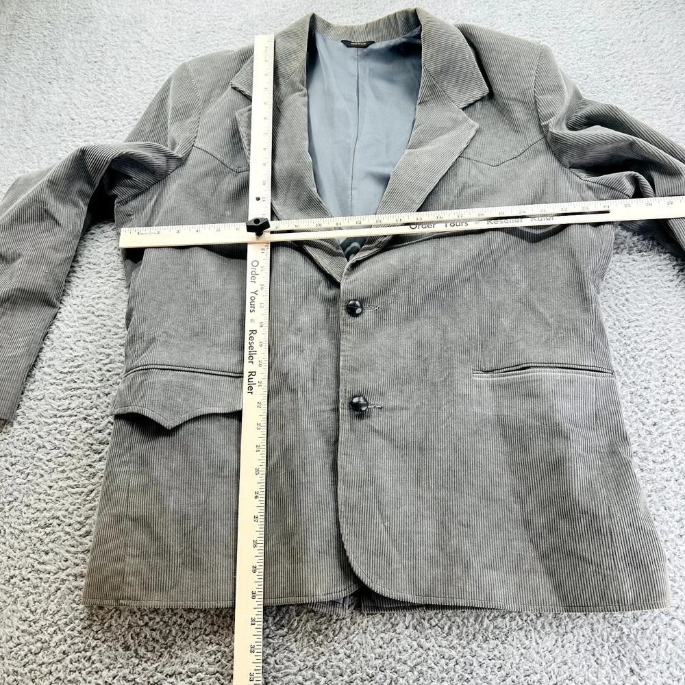 Vintage Pioneer Wear Blazer Mens 48 Corduroy Gray Jacket Sport Coat